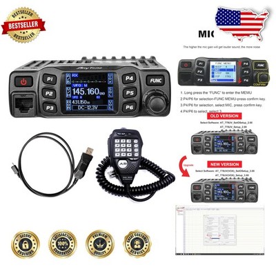 AnyTone AT-778UV II 25W Mobile Transceiver, 200 Channels, VOX, Dual Band