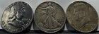 1942 Walking Liberty + 1963 Franklin + 1964 Kennedy Half Dollar Silver Lot 🔥 NR