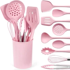 Kitchen Utensils Set, 10PCS Non-Stick Silicone Cooking Utensils Set, 446°F Heat 