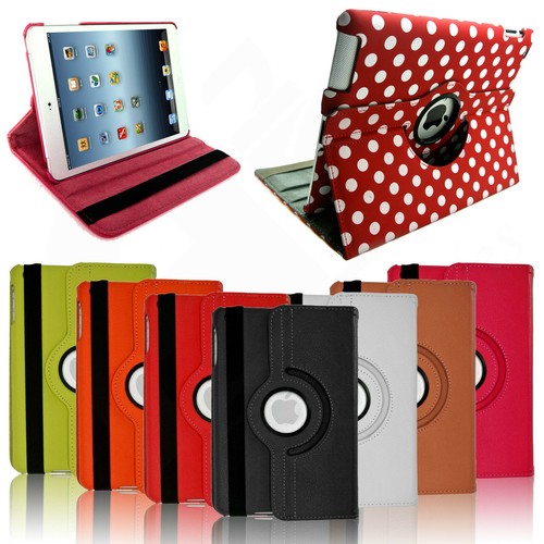 CASE STÄNDER LEDER 360 GRAD DREHBARE SCHUTZHÜLLE FÜR iPAD AIR 4 3 2 MINI