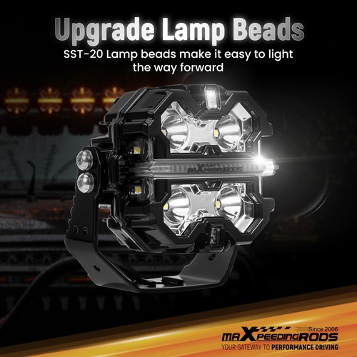 LED Off Road Pods 3.5" Spot Beam Side Shooter Doble Color Luz de Trabajo IP68 160W - Imagen 9 de 19