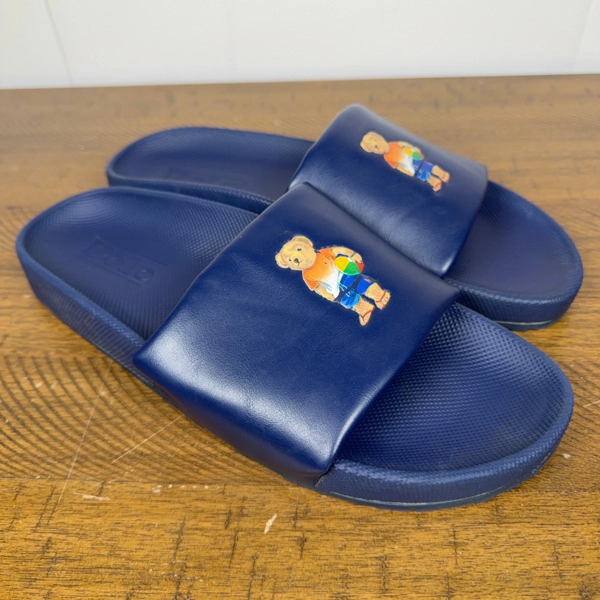 Polo Ralph Lauren BIG POLO BEAR Sandals Navy Blue Pool Slides Mens Size 11 Polo Ralph Lauren Polo Bear Slides in Blue for Men | Lyst main image 2