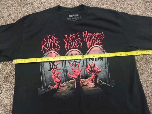 Ice Nine Kills Black Veil Brides MIW Tour Shirt 2022 Trinity of Terror LS Size L - Picture 4 of 7