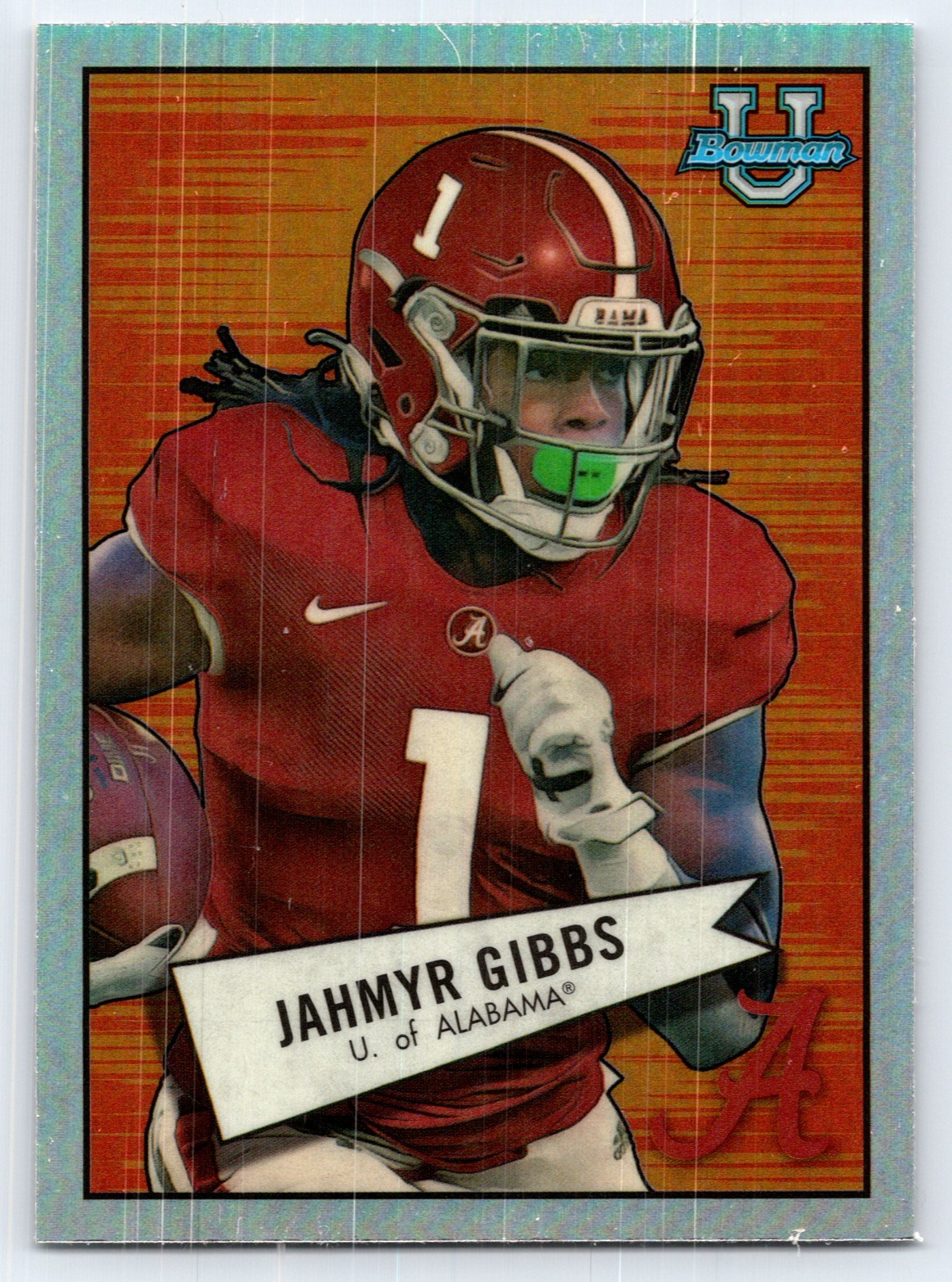 2022 Bowman University Chrome Jahmyr Gibbs 1952 Bowman #52BF-19 Alabama