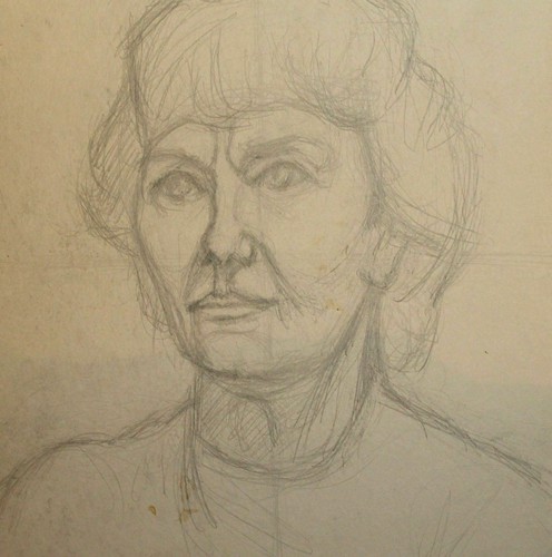 Antique pencil painting female portrait - Picture 8 of 10