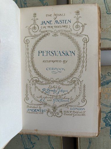 Jane Austen 1898 Pride & Prejudice Persuasion Emma Mansfield H. M. Brock - Picture 2 of 5