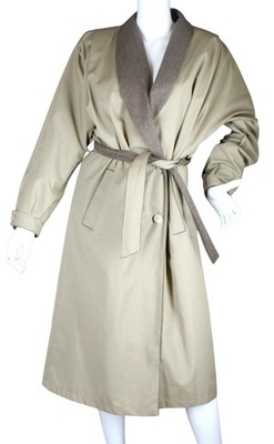 VINTAGE {BRAETAN} Trench Coat Sz. 11-12 Beige Lined Tied Wool Lining Winter