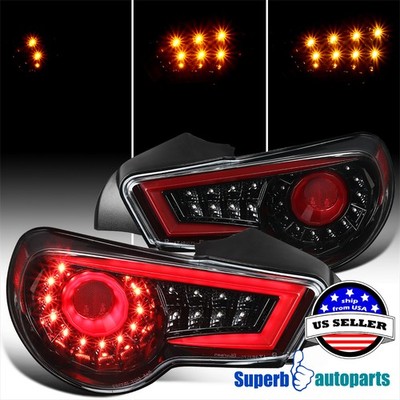 Fits 2013-2016 FR-S BRZ LED Tube Sequential Signal Tail Lights Shiny Black