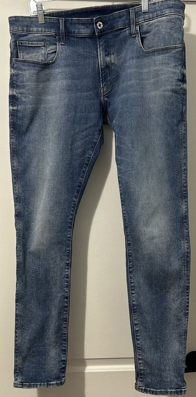 G STAR RAW 3301 DECONSTRUCTED SKINNY JEANS MENS 38x34 BLUE WASH DEMIN