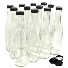 nicebottles Clear Glass Woozy Bottles, 12 Oz (375ml) - Case of 12 Lovely Bott...