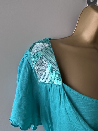 Lagenlook tunic top sequins stylish work casual party holiday cruise size 18 - Picture 5 of 18