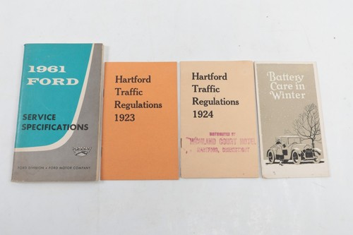Vintage Auto Booklets Lot - 1920s Hartford Traffic + 1961 Ford Specs - 第 1/10 張圖片