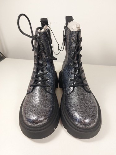 NEU H&M SILBER SCHNÜRSTIEFELETTEN CHUNKY UK 5 EUR 38 - Bild 2 von 9