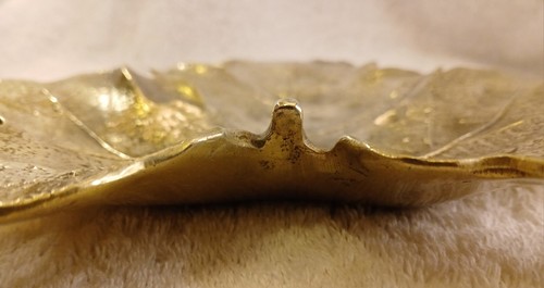Vintage 1948 Virginia Metalcrafters Oskar J.W. Hansen Brass Fig Leaf Tray #4-13 - Picture 7 of 14