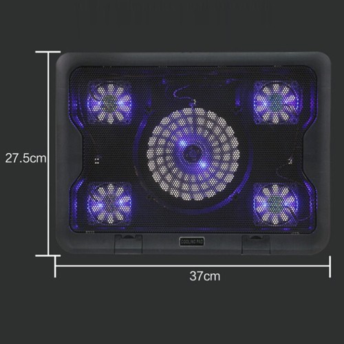 Radiateur À Cinq Fans Station De Refroidissement D'ordinateur Portable - Afbeelding 8 van 11
