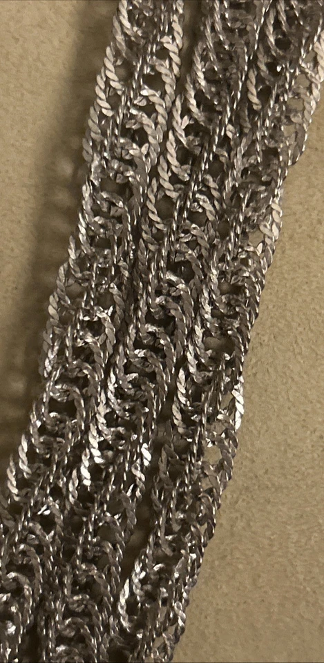 Vintage Mexico Sterling Silver Traditional Wedding Ethnic 36”  Long  Necklace - Image 3 of 4