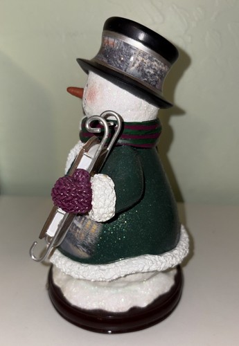 Thomas Kinkade Winter Wonderland Village Christmas Snowman w Sled Sledding COA - Picture 4 of 12