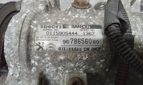 CITROEN DS3 2009-2016 A/C COMPRESSOR MK1 1.6 HDI DIESEL 9HP 9678656080 - Picture 3 of 12