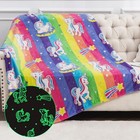 Unicorn Gifts Glow in The Dark Rainbow Blanket Soft Cozy Throw 50x60
