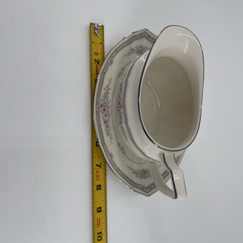 Noritake Elfenbein Porzellan 7293 ROTHSCHILD Sauciere Unterteller Platinrand Esszimmer - Bild 10 von 13