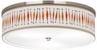 Liz Modern Ceiling Light Flush Mount Fixture 20 1/4" Nickel Tremble Giclee Shade