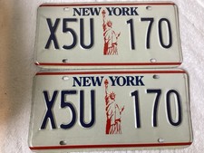 1986-2000 New York Liberty License Plate Set/Pair Tag X5U 170
