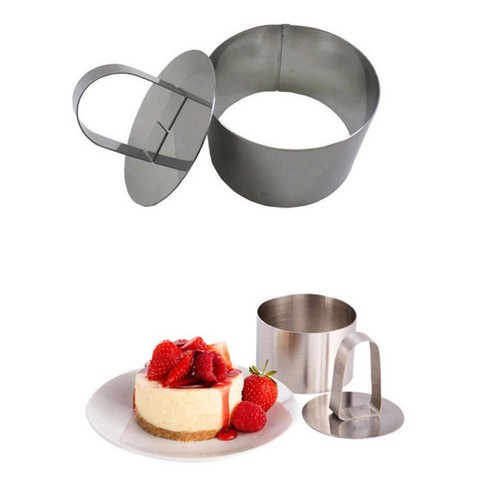 4 Pezzi Anelli da Forno Rotondi Acciaio Inox Stampo per Mousse Forniture per Torte Strumento per Fare - Foto 6 di 12