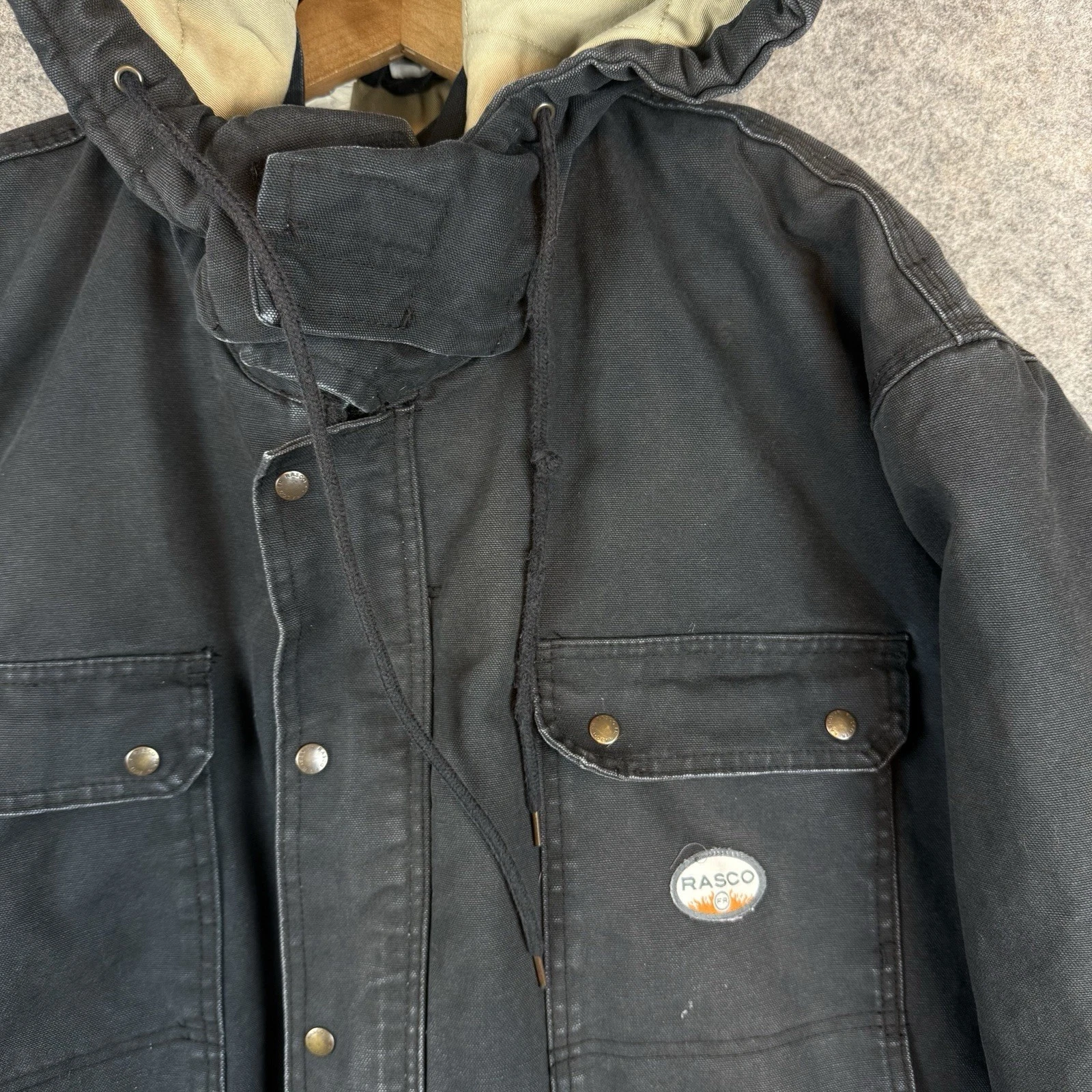 Rasco FR Flame Resistant Work Jacket Mens XXL Quilted Canvas Coat CAT4 Hooded image 5