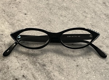 John Lafont Paris Cat Eye Eyeglasses Frames Womens Black Rhinestone Accent