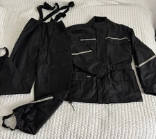 Tour Master Riding Apparel Jacket & Pants Set Suit Black Motorcycle Gear