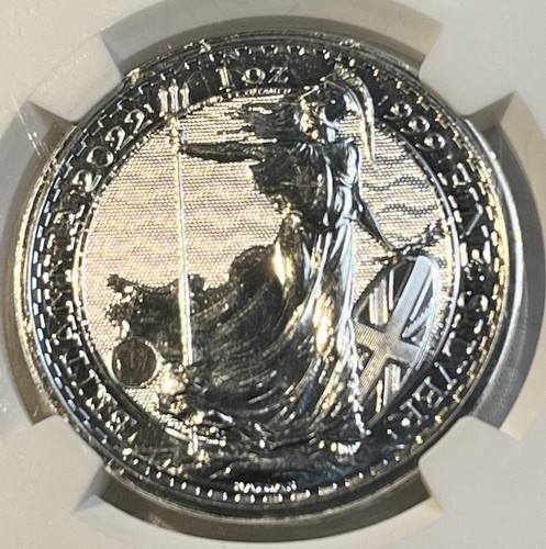 2022 Great Britain Silver $2 Pound Britannia Coin NGC GEM BU QE II Last Issue - Picture 5 of 10