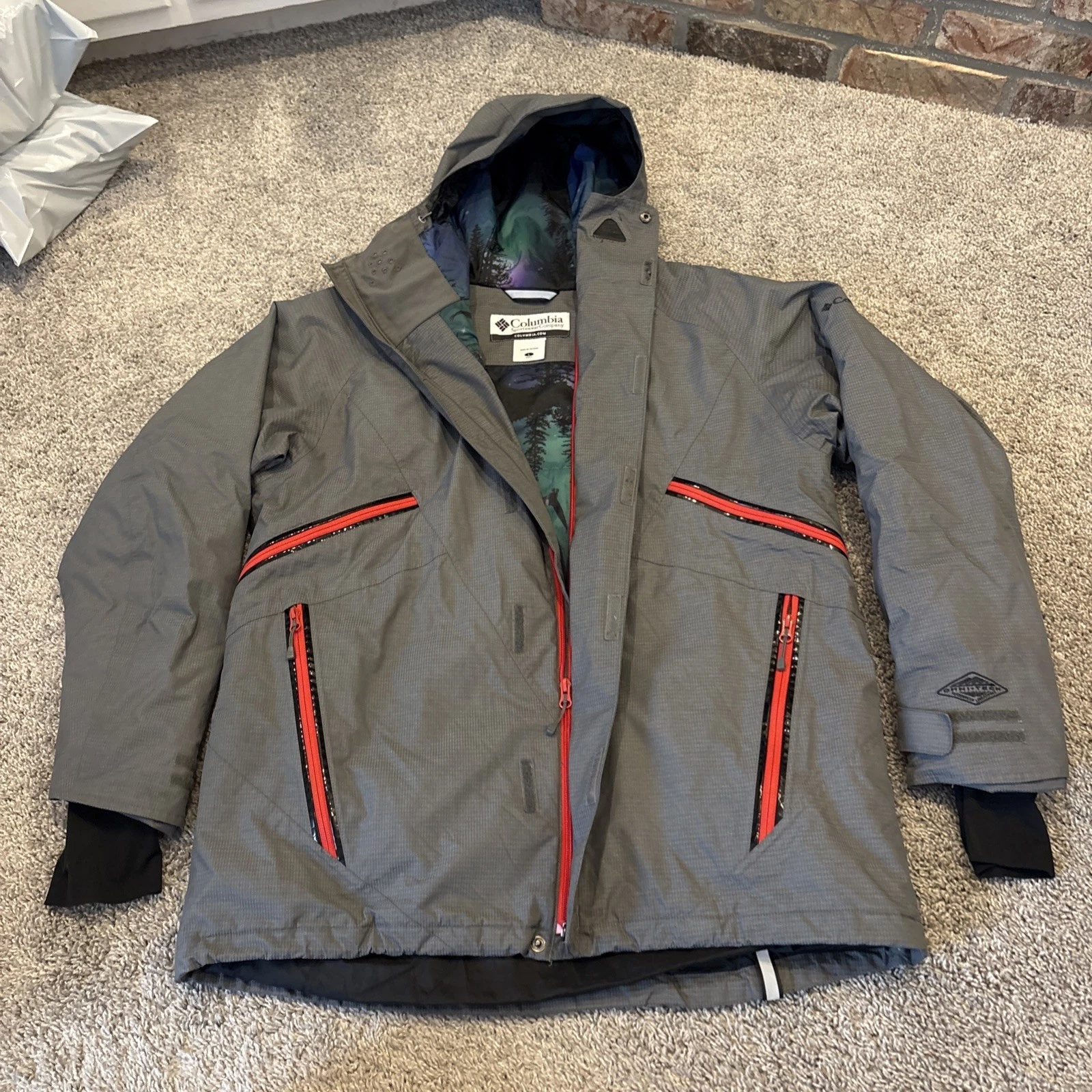Columbia Jacket Mens Large Omni-Tech Waterproof Hooded Ski Coat Zip Insulated