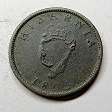 Ireland 1/2 Penny 1805 Copper KM#147.1