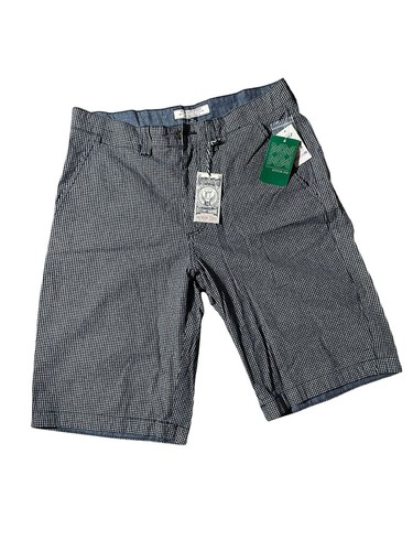 Flag & Anthem Chino Shorts Herren 32 marineblau Mini Karo Freizeit adrett Reisen neu - Bild 1 von 7