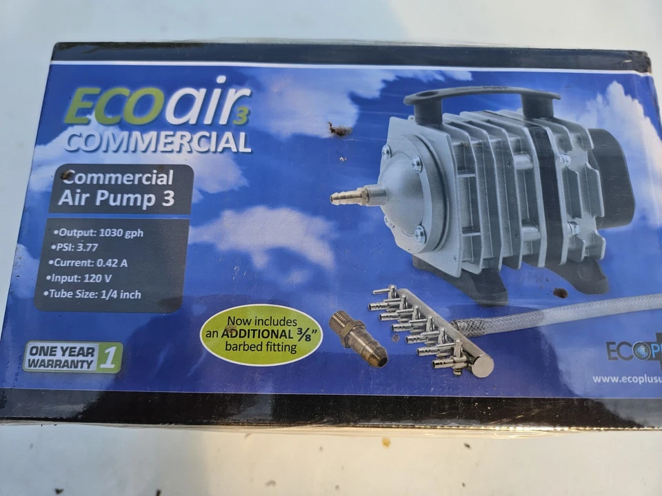 Eco Air 3 Commercial Air Pump 1030gph Output 3.77 PSI Aquarium, Hydroponics - Image 4 of 4