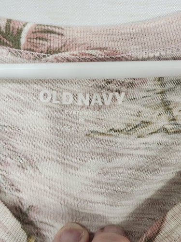 Old Navy Damen Gr. Medium Kurzarm T-Shirt Palmen Segelboot Tropical - Bild 7 von 8