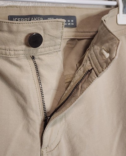 Icebreaker Hose Herren 34 hellbraun Merinowollmischung Chino Wandern Outdoor Freizeit - Bild 6 von 10