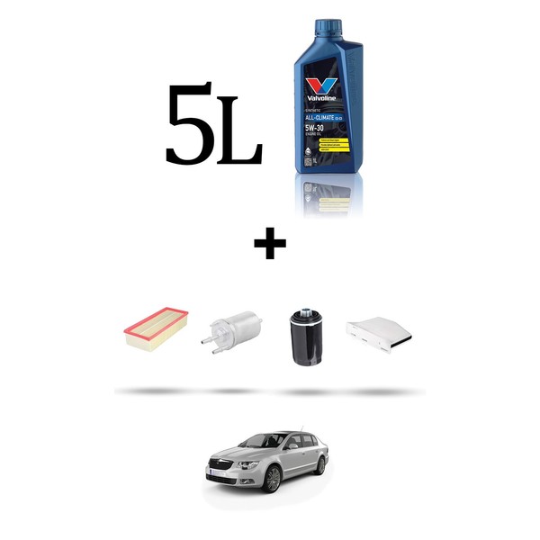 ÖLfilter Kit Und 5L FüR Skoda Superb II (3T) 1.8 TSI 118KW Ab 2008-image