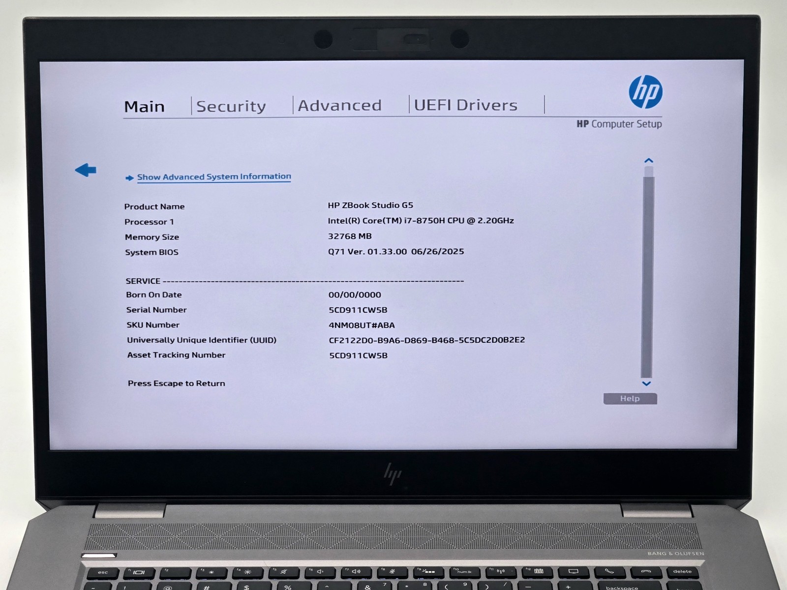 HP Zbook Studio G5, 15-Inch Laptop, with Intel Core i7 8th Gen., Windows 11 Pro