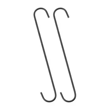 2Pcs S Hanging Hooks 12inch Extra Long Steel Hanger Multiple Use Black
