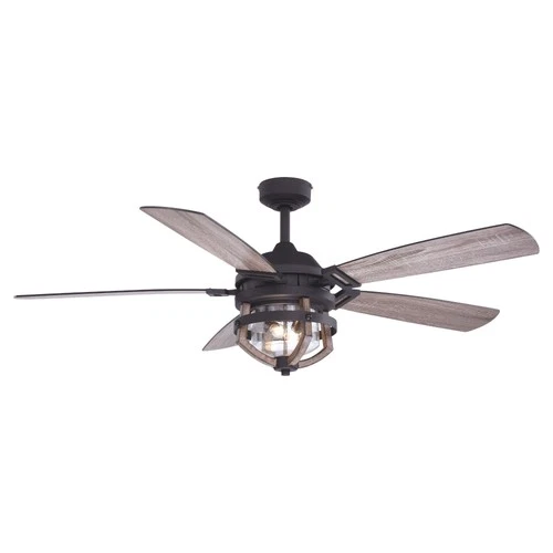 Barnes 2-Light Ceiling Fan in Farmhouse Style 18.75 Inches Tall and 54 Inches - Picture 1 of 10