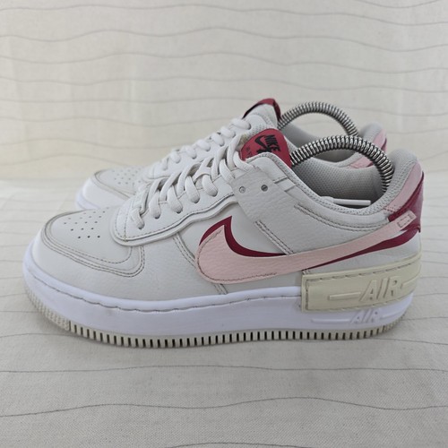 Nike Womens Air Force Shadow Phantom Cream Pink Red Sneakers CI0919-003 Size 7.5 - Picture 2 of 12