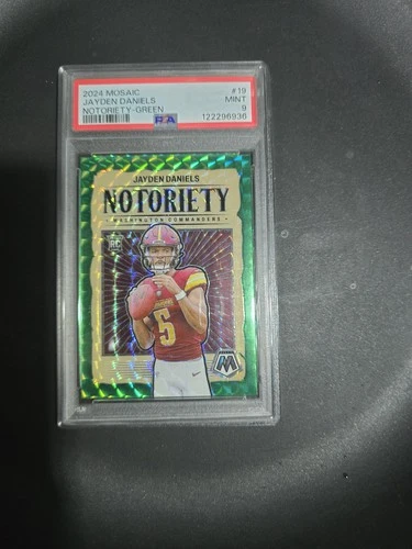 2024 Mosaic Jayden Daniels Notoriety Green Psa 9 Washington Commanders