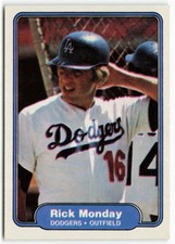 1982 Rick Monday Fleer - Los Angeles Dodgers