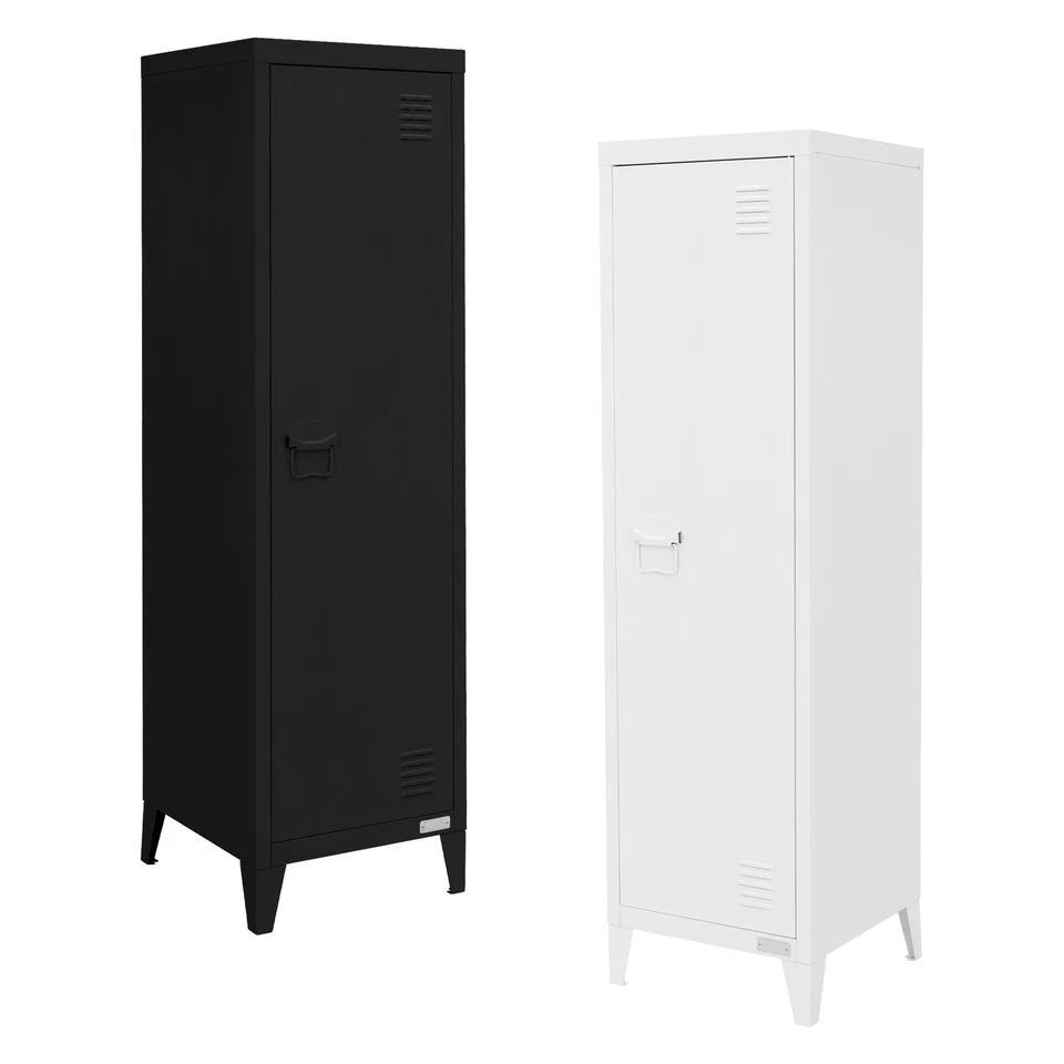 ML DESIGN MODERN LIV Armoire haute de bureau meuble métallique 38x38x137,5 cm blanc ou noir au choix