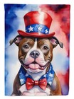 Staffordshire Bull Terrier Patriotic American House Flag Large Porch Sleeve