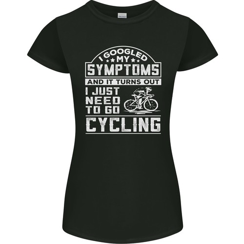 Ciclismo Busqué Mis Síntomas Camiseta Divertida Para Mujeres Corte Petite