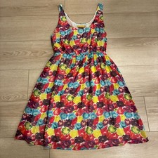 Alice & Olivia Watercolor Silk Floral Rose Sleeveless Mini Dress Size M