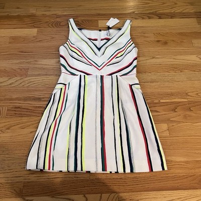 NWT Milly St. Tropez Allison Dress White Striped SIZE 12 Orig $395
