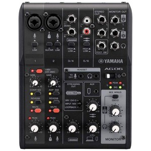 YAMAHA AG06 MKII B Compact 6-Channel USB/FX Recording / Podcast Audio Mixer